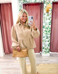 The Duchess Peplum Jacket-Tan