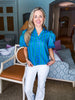 Myrtle Beach Striped Top-Blue/Green