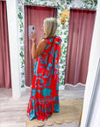 Sunset Coral Maxi Dress