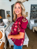 Tour The Town Floral Top-Wine