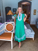 Meet in Mykonos Midi Dress-Green