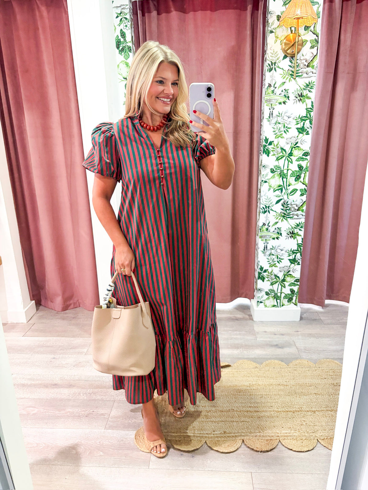 Clover Cottage Stripe Midi Dress