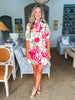 Floral Pop Mini Dress-Pink