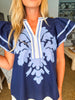 Del Mar Applique Top-Navy