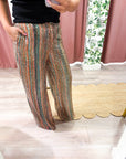 Dazzle Stripe Wide Leg Sequin Pants