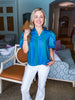 Myrtle Beach Striped Top-Blue/Green