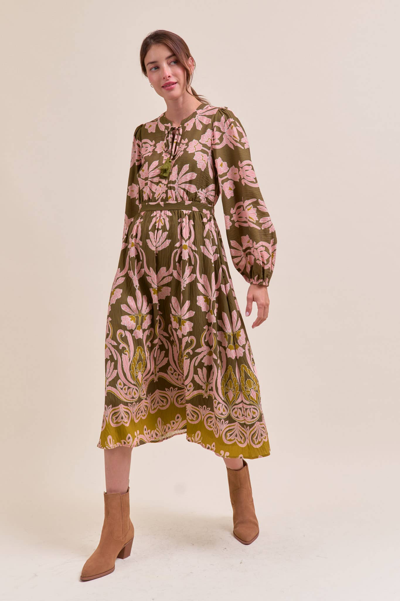 Forest Whimsy Floral Midi Dress