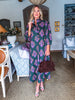 Midnight Sonata Botanical Midi Dress-Dark Olive