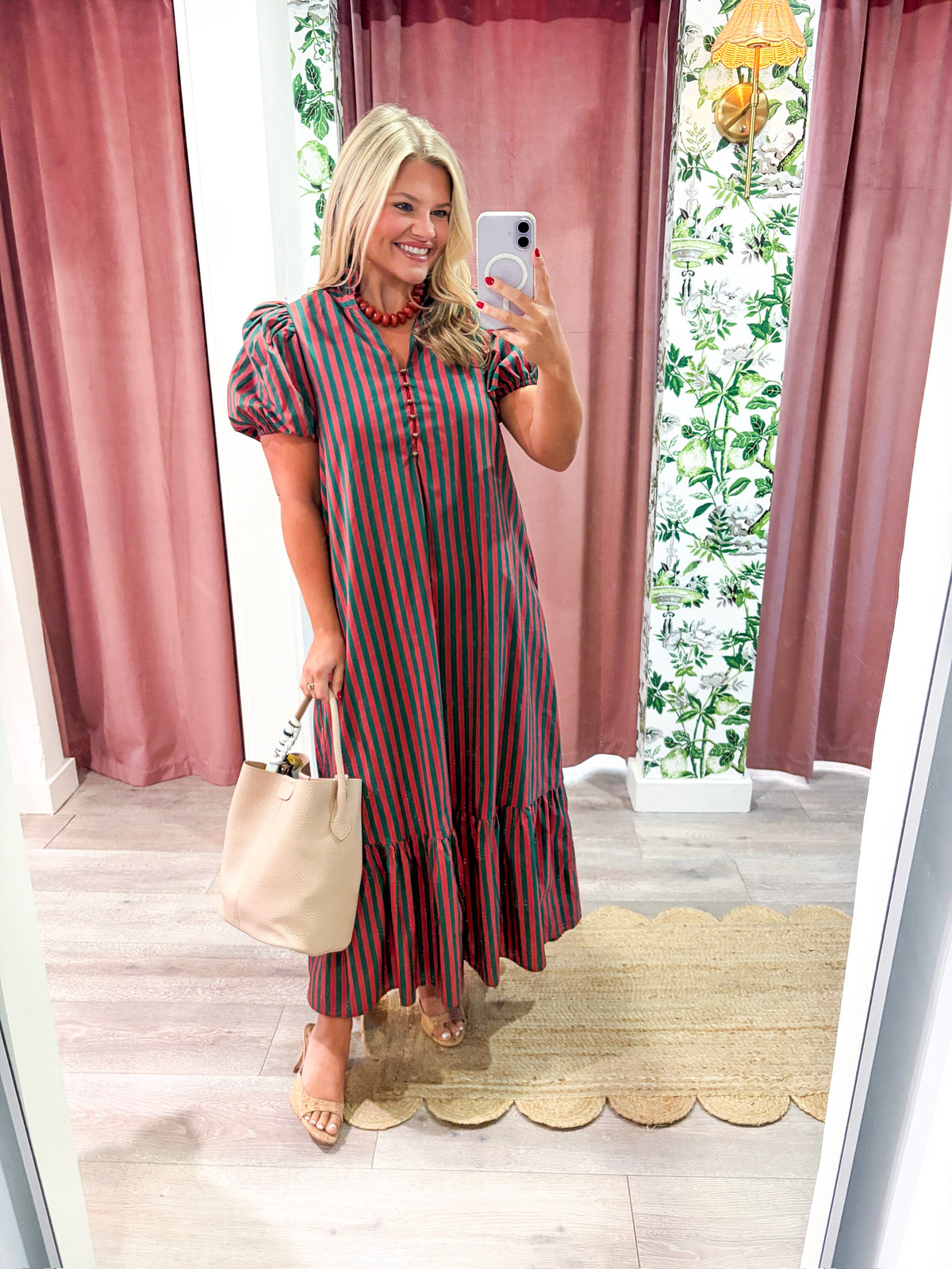 Clover Cottage Stripe Midi Dress