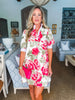 Floral Pop Mini Dress-Pink