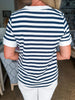 Striped V-Neck Knit Top