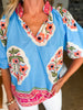 Resort Life Floral Top- Blue