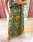 Fleur De Jardin Maxi Skirt-Olive