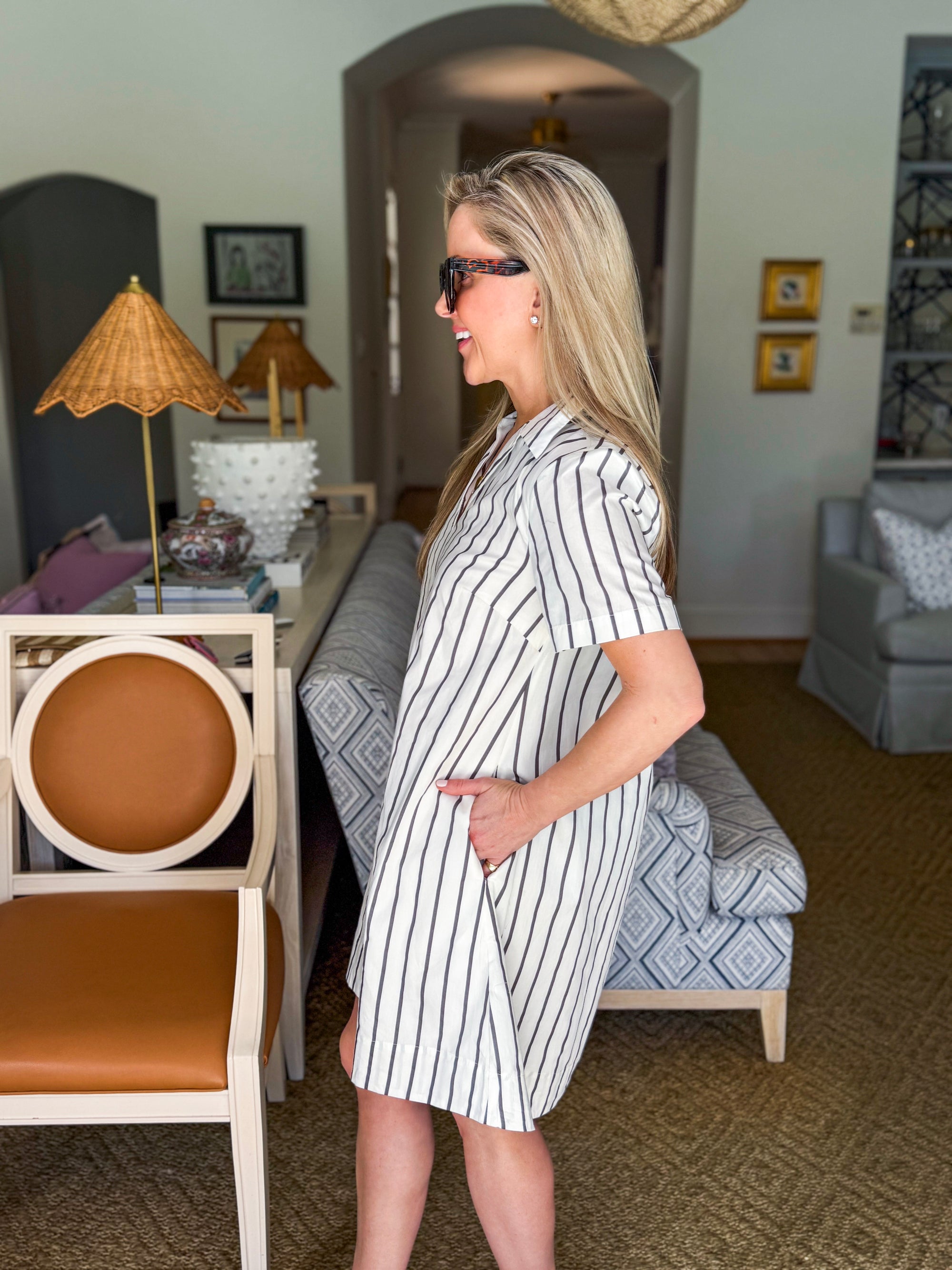 Kamara Striped Mini Dress