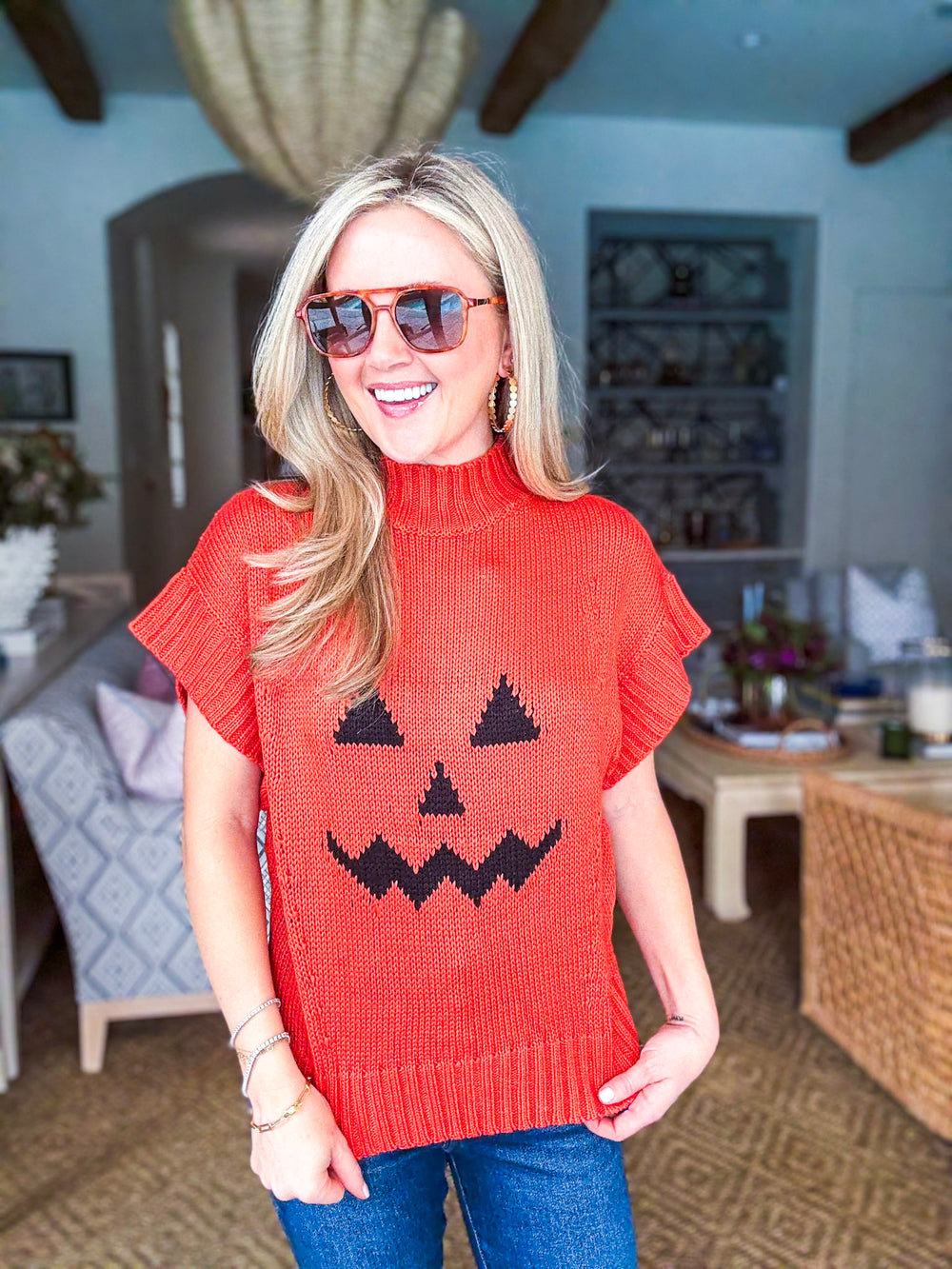Halloween Jack O Lantern Sweater