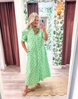 Bright Side Midi Dress-Grass