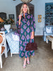Midnight Sonata Botanical Midi Dress-Dark Olive