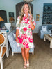 Floral Pop Mini Dress-Pink