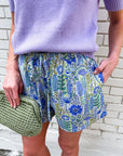 Juniper Gardens Drawstring Shorts-Royal