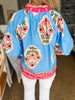Resort Life Floral Top- Blue