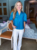 Myrtle Beach Striped Top-Blue/Green