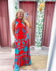 Sunset Coral Maxi Dress