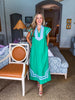 Meet in Mykonos Midi Dress-Green