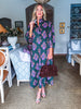 Midnight Sonata Botanical Midi Dress-Dark Olive