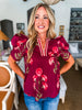Tour The Town Floral Top-Wine