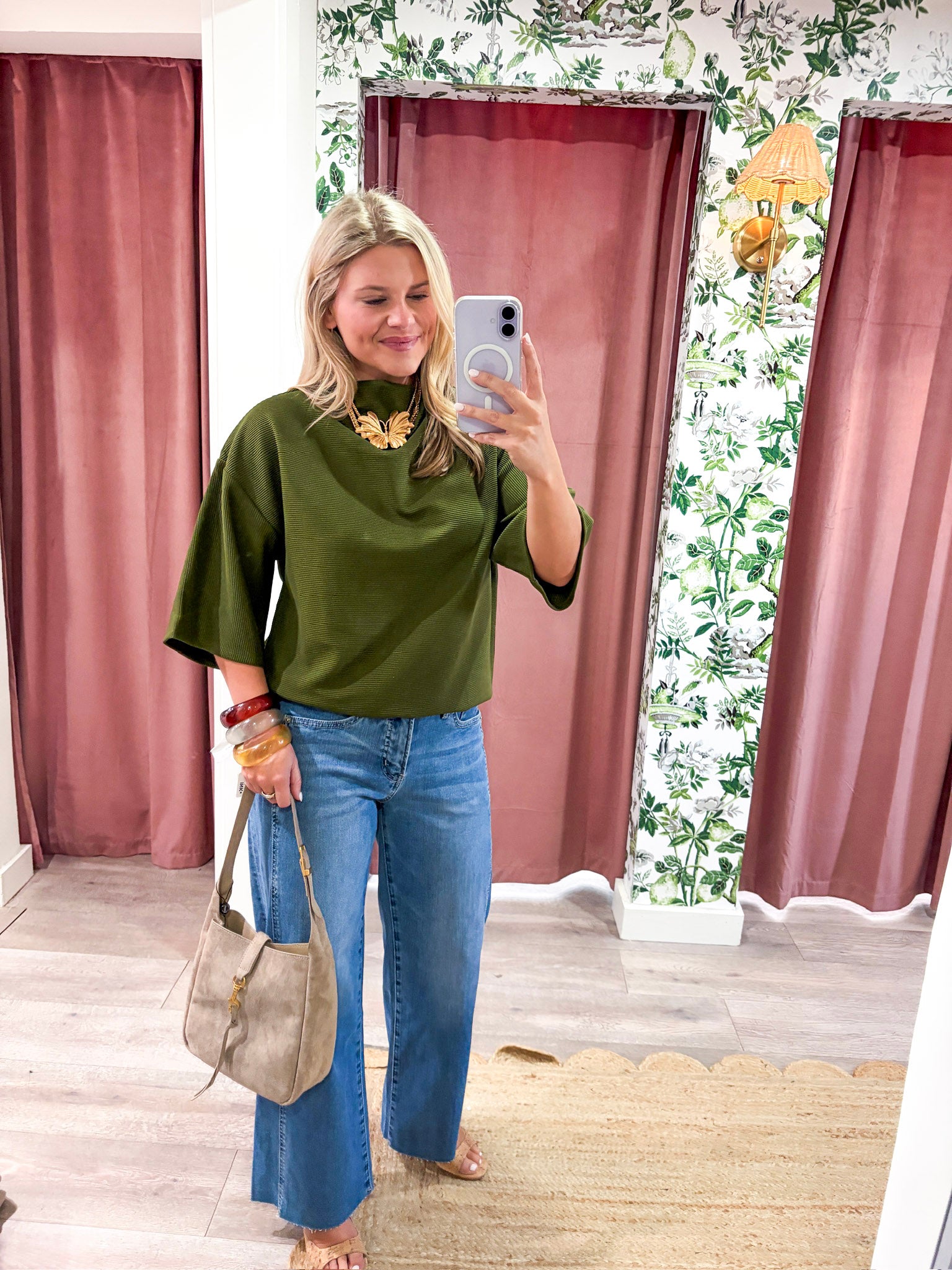 Old Mill Mock Neck Top-Olive