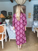 Midnight Sonata Botanical Midi Dress-Burgundy