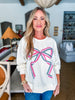 Festive Gingham Bow Sweatshirt