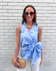 Sunlit Wrap Tie Top