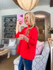 Sweet and Soft Pull Over Sweater-Red