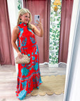 Sunset Coral Maxi Dress