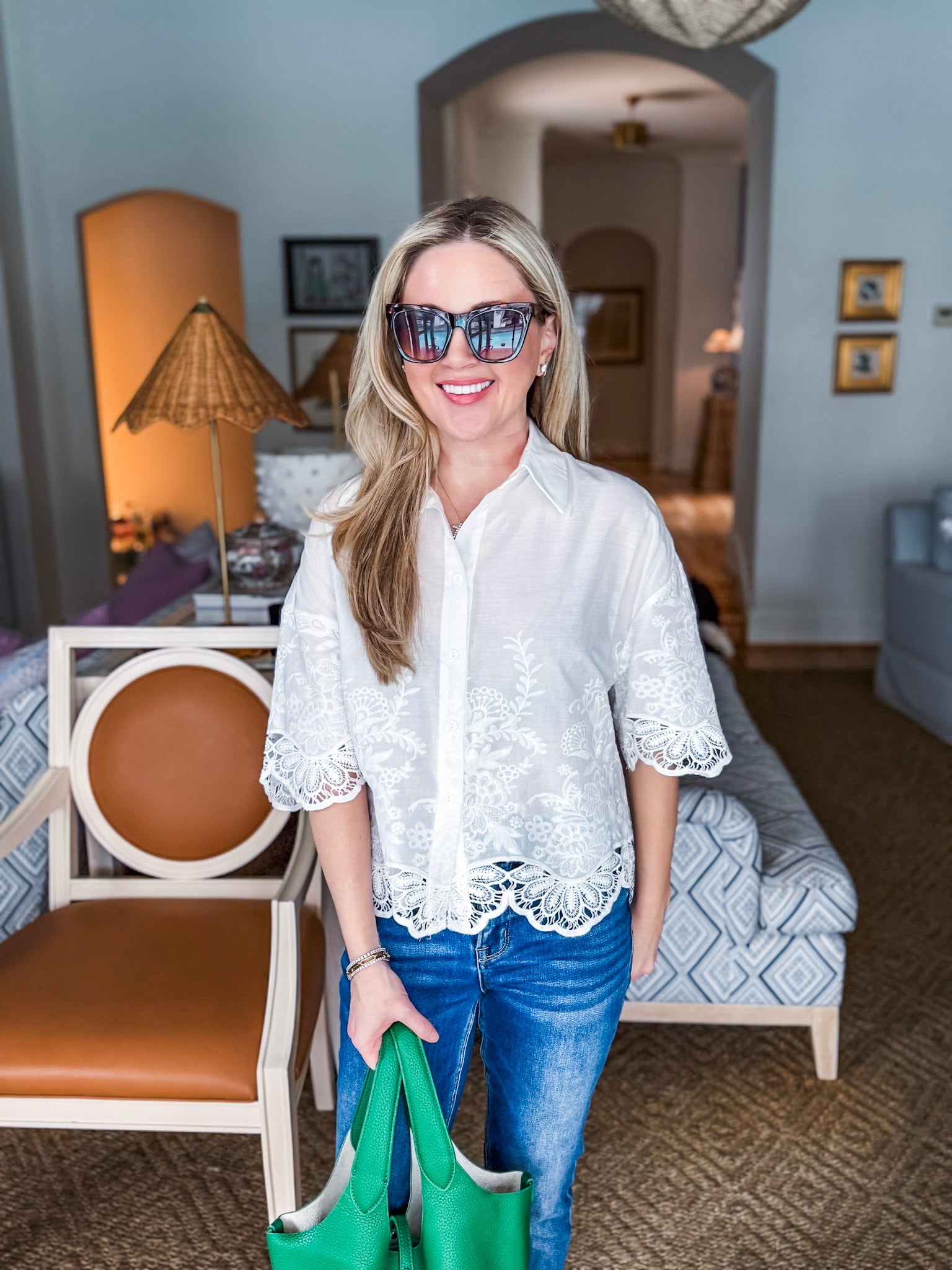 Honeysuckle Fields Eyelet Lace Top