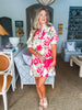 Floral Pop Mini Dress-Pink