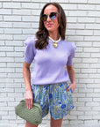 Weekend Time Knit Top-Lavender