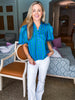 Myrtle Beach Striped Top-Blue/Green