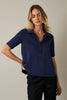 Office Chic Polo Top-Navy
