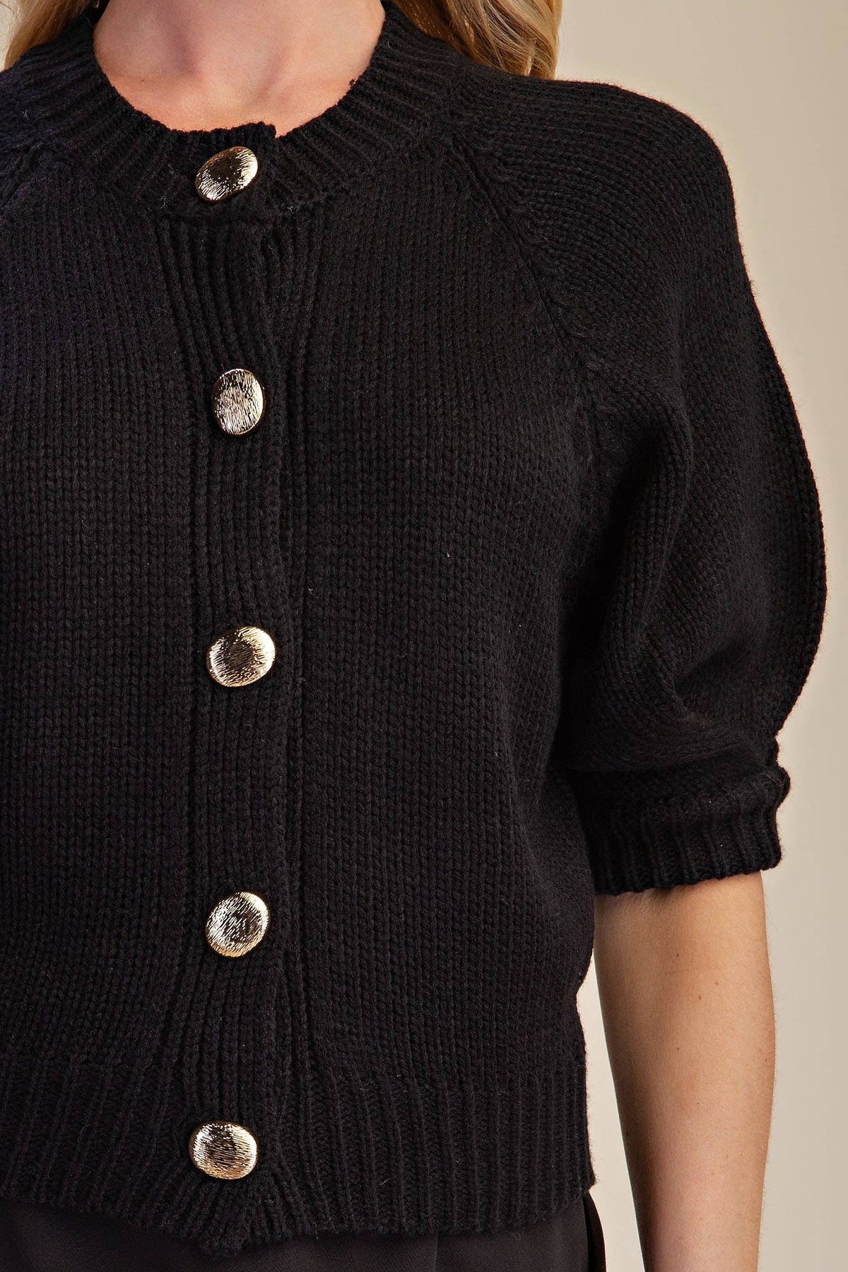 Sunny Days Sweater Cardigan-Black