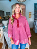 Right Way Striped Top-Burgundy