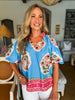 Resort Life Floral Top- Blue