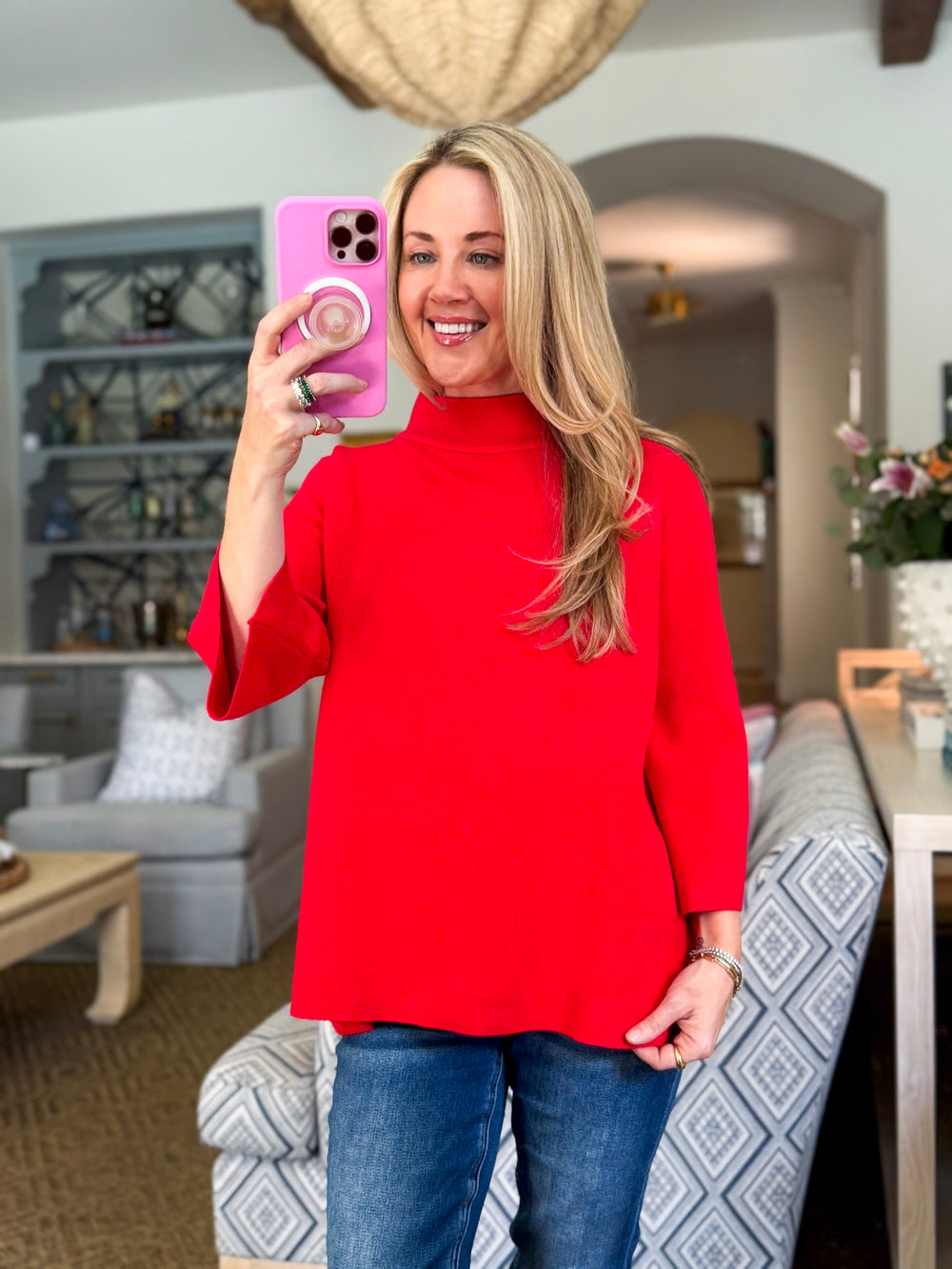 Sweet and Soft Pull Over Sweater-Red