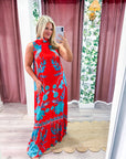 Sunset Coral Maxi Dress