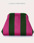 Urban Chic Stripe Clutch-Green/Pink