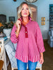 Right Way Striped Top-Burgundy