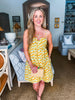 Botanical Brunch Mini Dress-Yellow