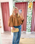 Swing Cape Stripe Top-Camel