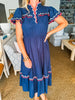 Fun in the Sun Dress- Navy
